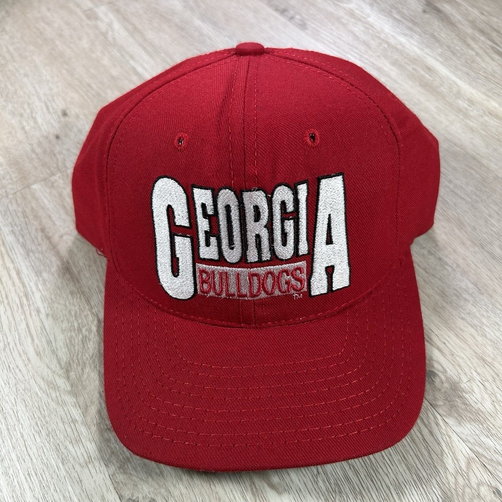 VTG Georgia‎ Bulldogs Snapback Hat NCAA College Red Wool P Cap Made In USA